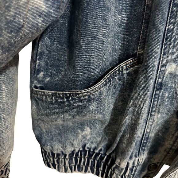 Andy John’s Vintage Acid Wash Flip Collar Jean Button Baggy Oversized Jacket - Picture 7 of 7